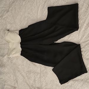 Bebe white and black strapless jumpsuit size XXS